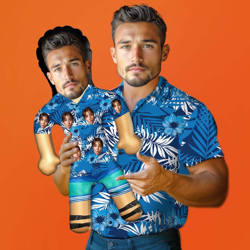 Personalized Blow Up Dolls Hawaiian Shirt Mountains Funny Inflatable Man Printed Face for Party Favors - Giftlab