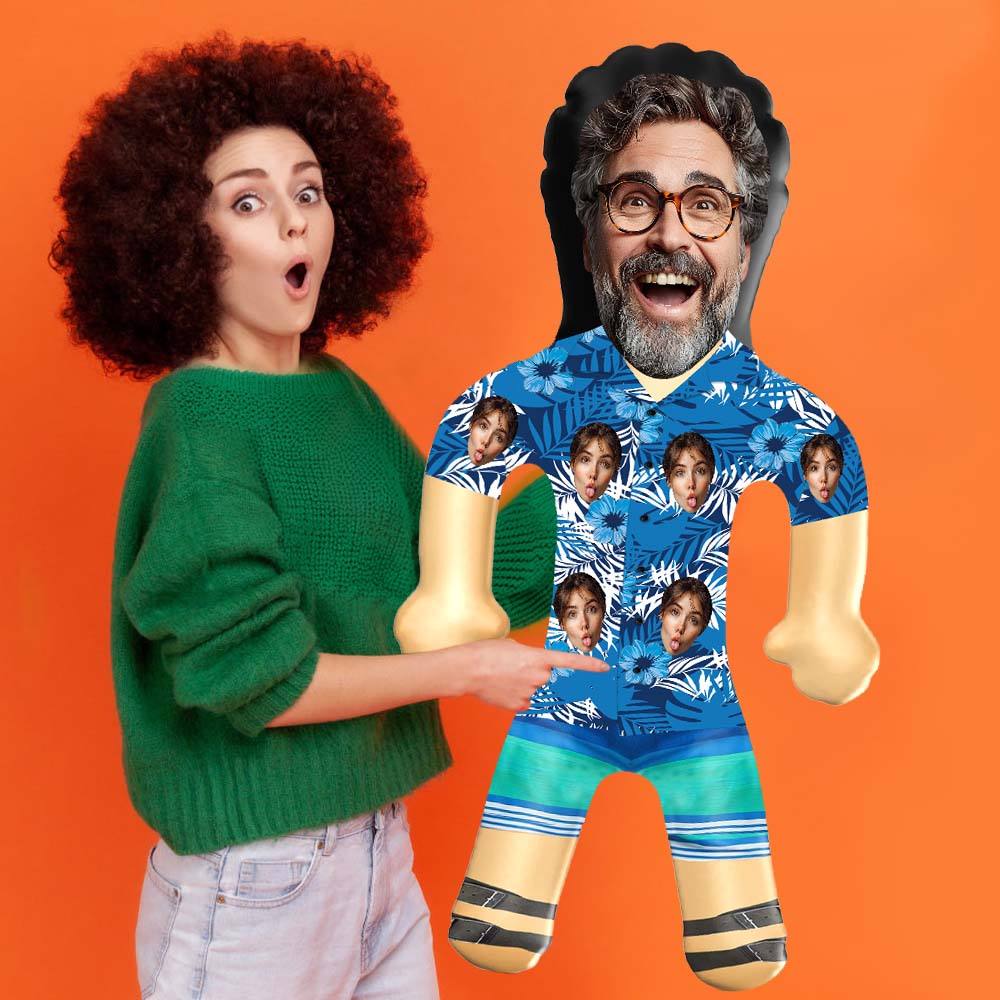 Personalized Blow Up Dolls Hawaiian Shirt Mountains Funny Inflatable Man Printed Face for Party Favors - Giftlab