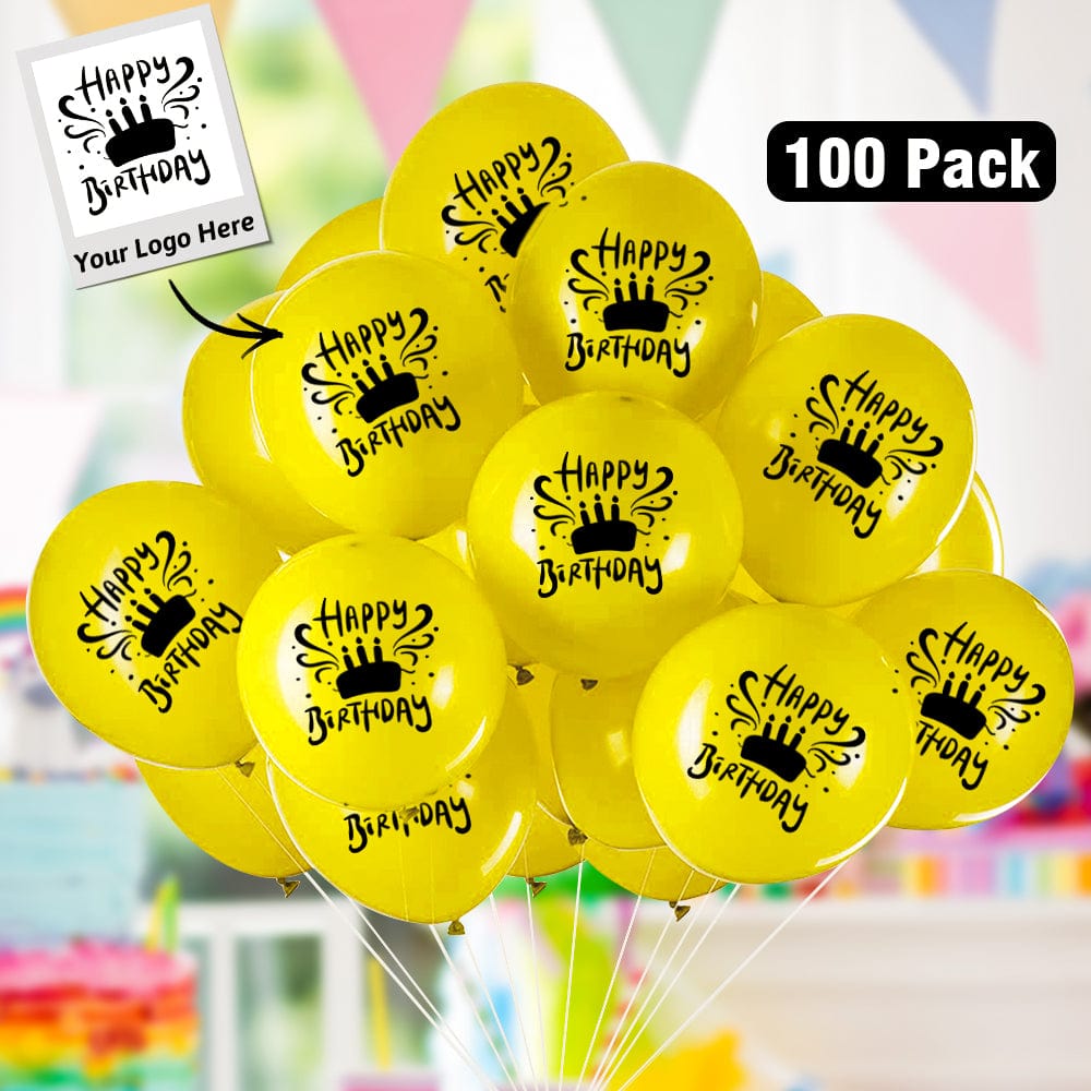 Personalised Balloons 100 Pack Latex Balloon Custom Logo Balloon Party Decoration Supplies - Giftlab