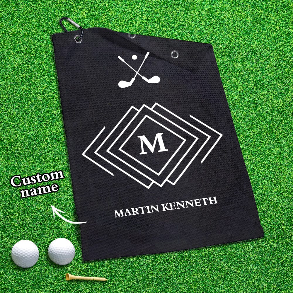 Monogrammed Golf Towel Custom Golf Towel With Names Golf Gifts for Him - Giftlab