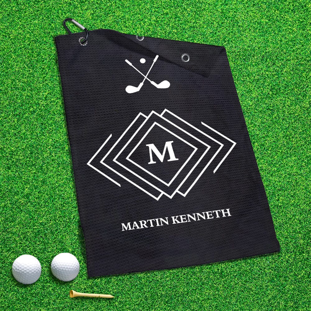 Monogrammed Golf Towel Custom Golf Towel With Names Golf Gifts for Him - Giftlab