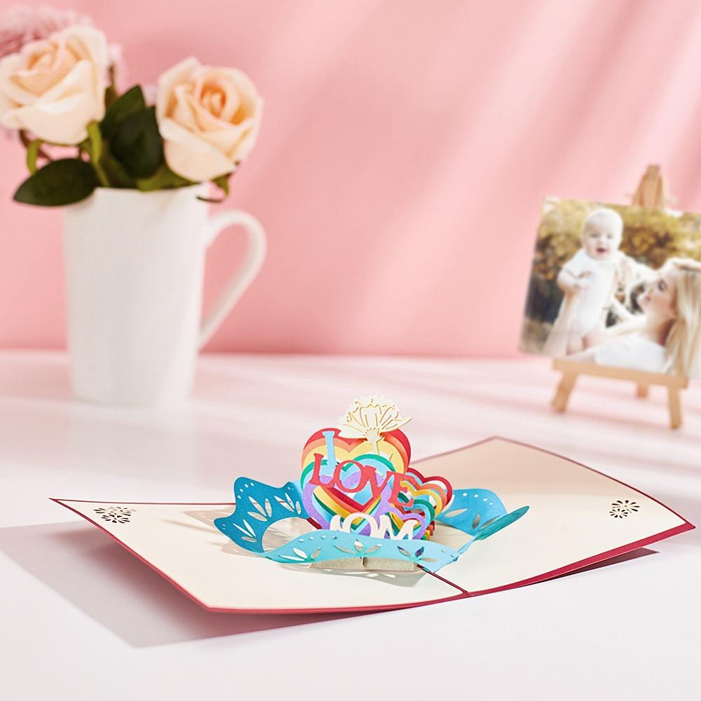 Mother's Day Card - "I Love Mom" Theme 3D Creative Card - Giftlab