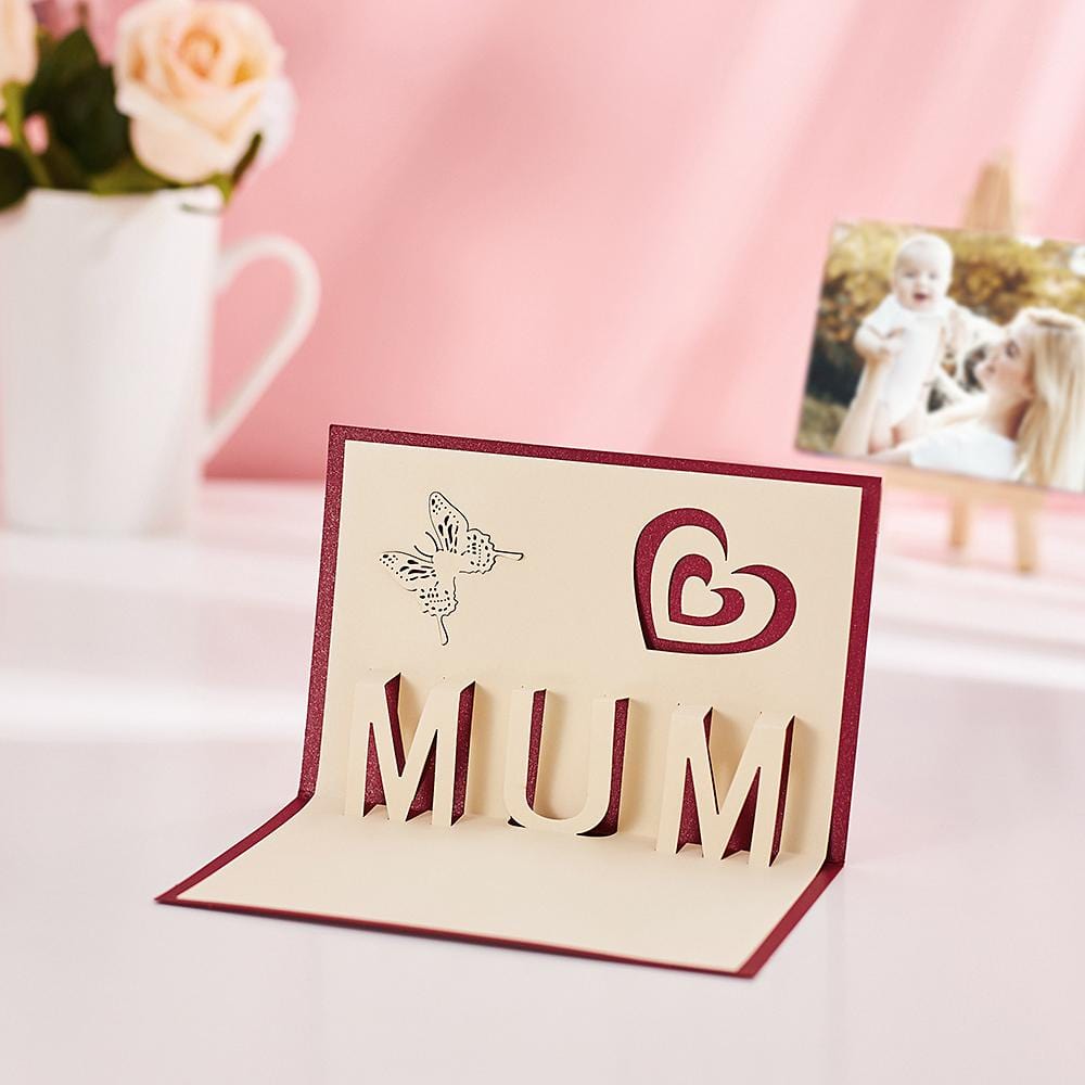 Happy Mother's Day Card with Heart - 3D Creative Card - Giftlab