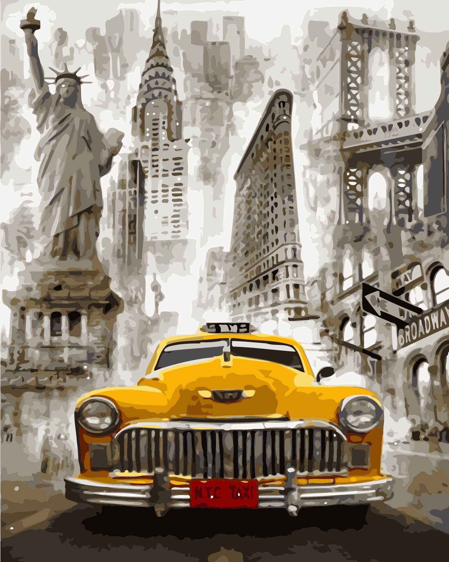 Paint By Numbers Custom Paint By Number Kits - NewYork Taxi - Giftlab