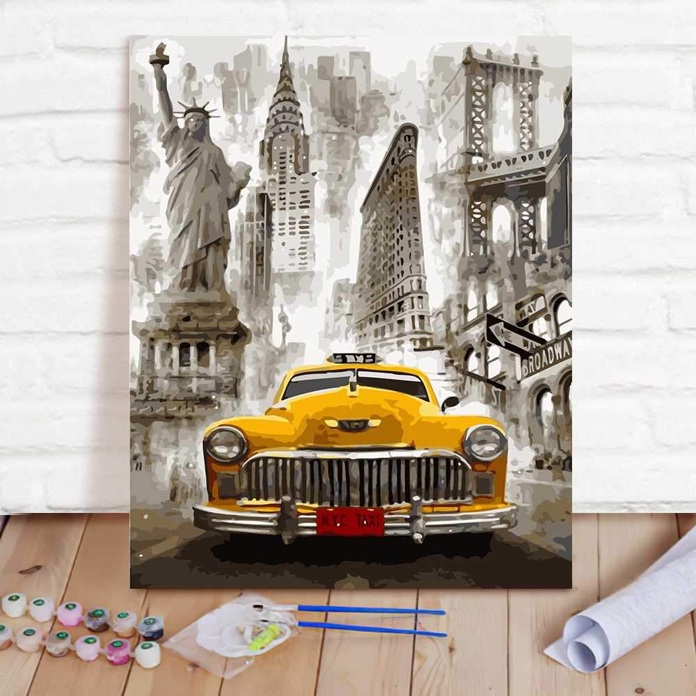 Paint By Numbers Custom Paint By Number Kits - NewYork Taxi - Giftlab