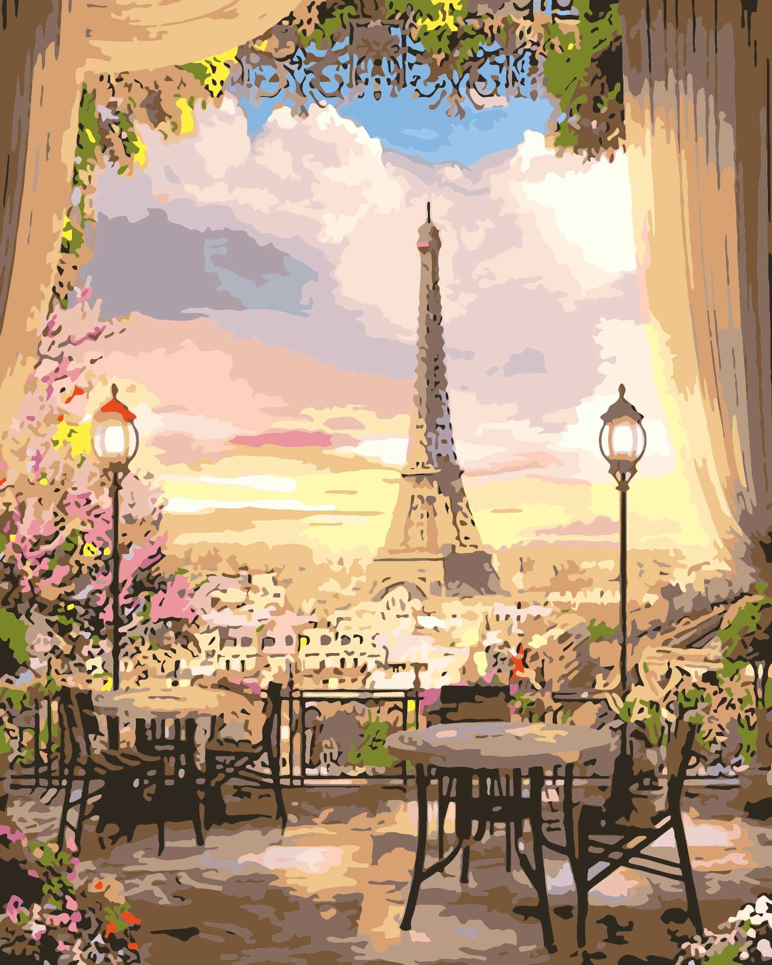 Paint By Numbers Custom Paint By Number Kits - Eiffel Tower - Giftlab