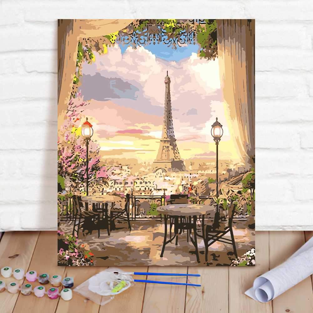 Paint By Numbers Custom Paint By Number Kits - Eiffel Tower - Giftlab