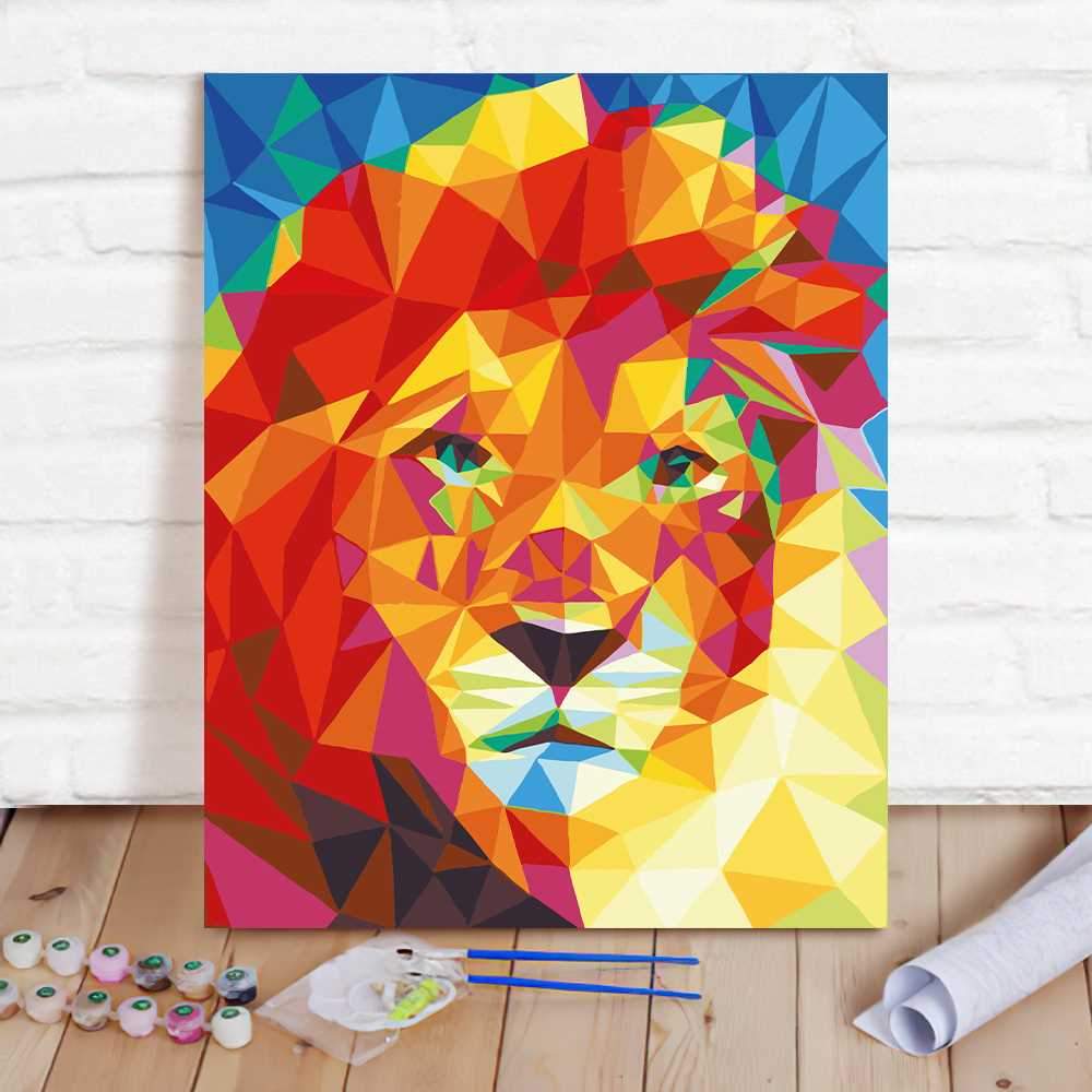 Paint By Numbers Custom Paint By Number Kits - Lion - Giftlab