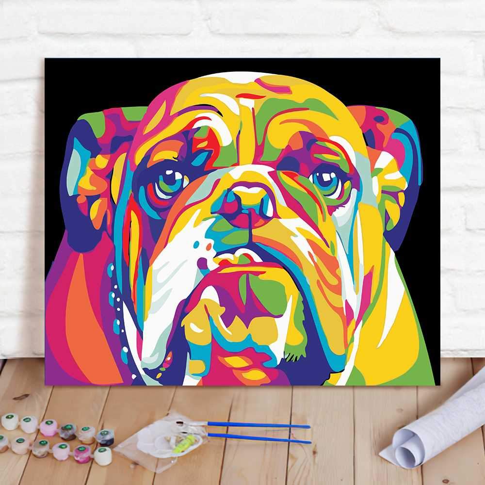 Paint By Numbers Custom Paint By Number Kits - Abstract Dog - Giftlab