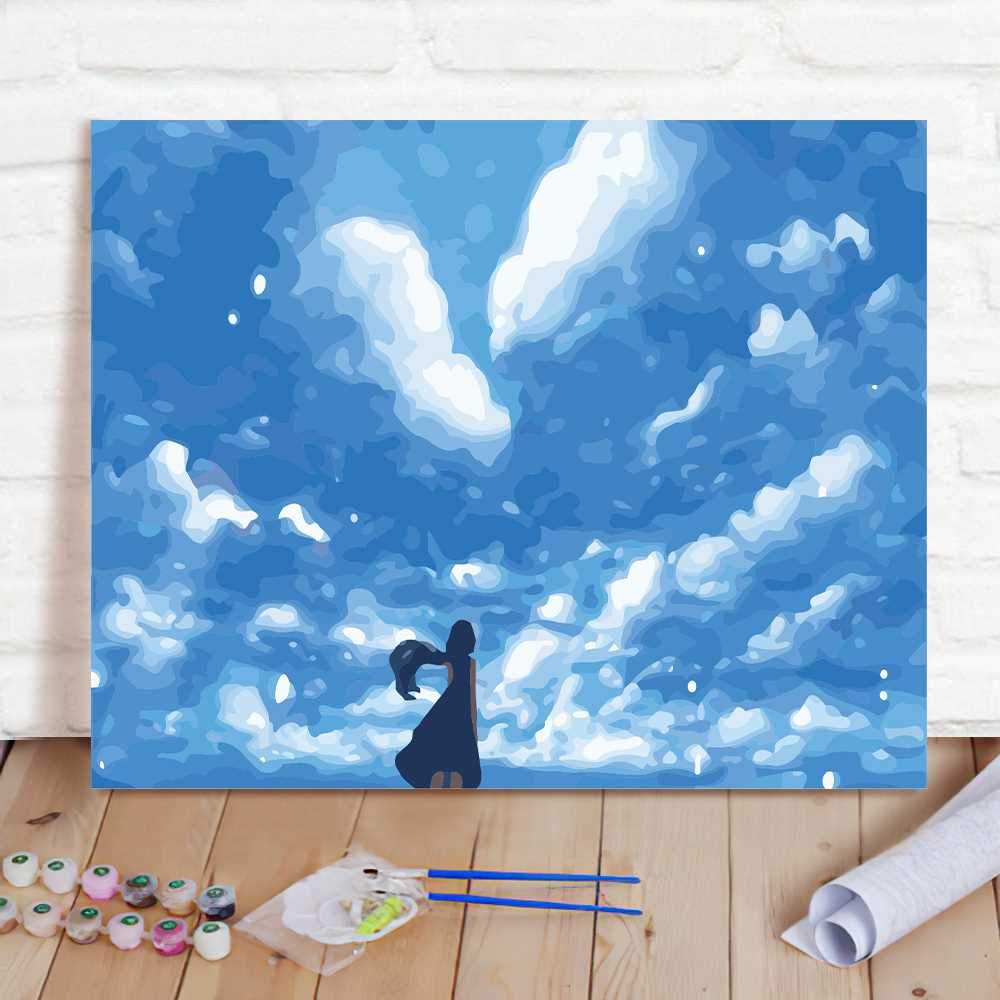 Paint By Numbers Custom Paint By Number Kits - Blue Sky - Giftlab