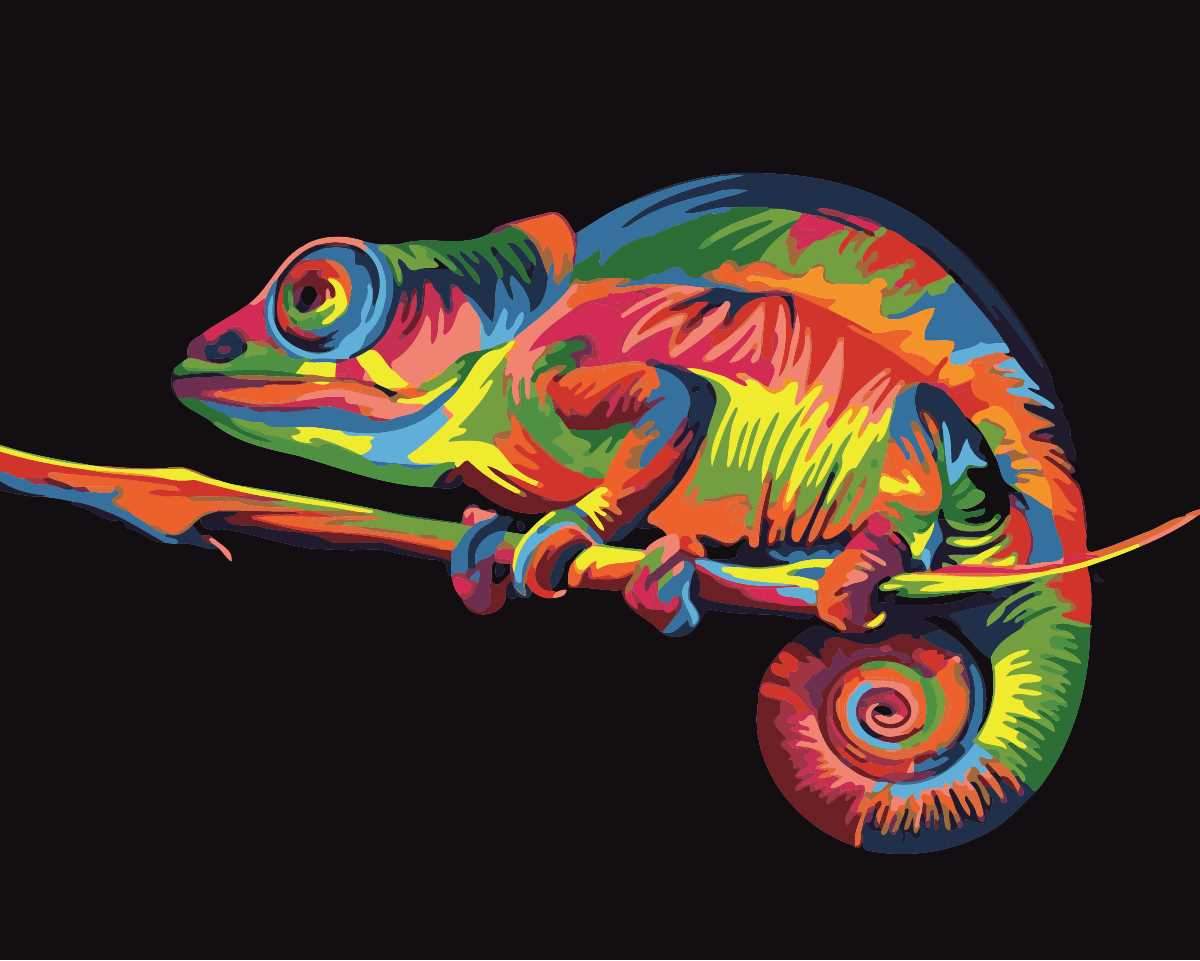 Paint By Numbers Custom Paint By Number Kits - Abstract Lizard - Giftlab