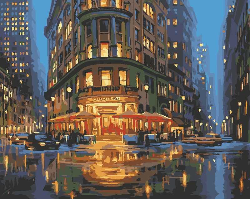 Paint By Numbers Custom Paint By Number Kits - Corner Cafe - Giftlab