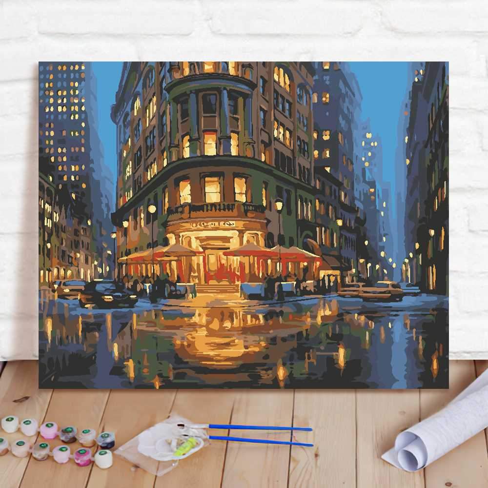 Paint By Numbers Custom Paint By Number Kits - Corner Cafe - Giftlab