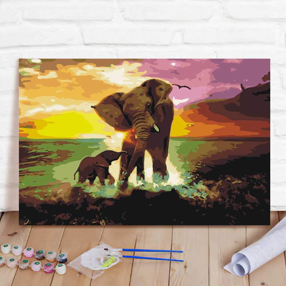 Paint By Numbers Custom Paint By Number Kits - Elephant - Giftlab