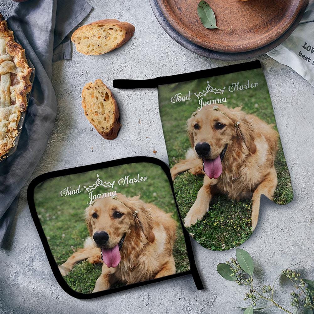 Dog Memorial Gift Custom Oven Mitts & Pot Holders Set Baking Set Kitchen Gift - Giftlab
