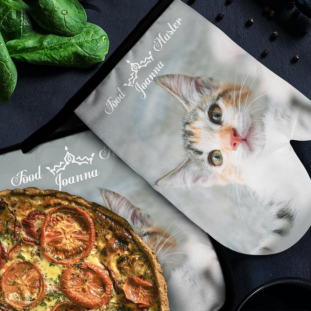 Custom Oven Mitts & Pot Holders Set Baking Set Kitchen Gift For Cat Lovers - Giftlab