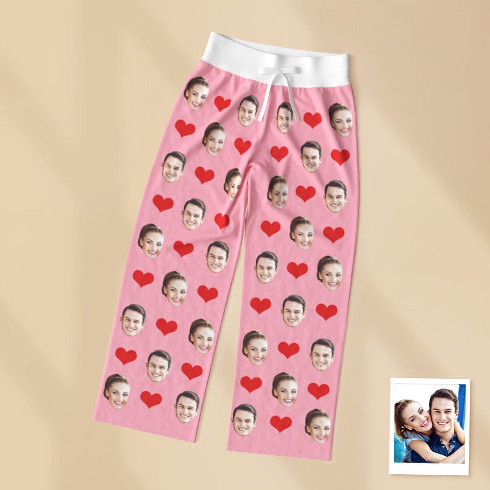 Custom Pajamas with Couple's Faces Gifts for Girlfriend Up to 2 Faces - 5 Colors - Giftlab