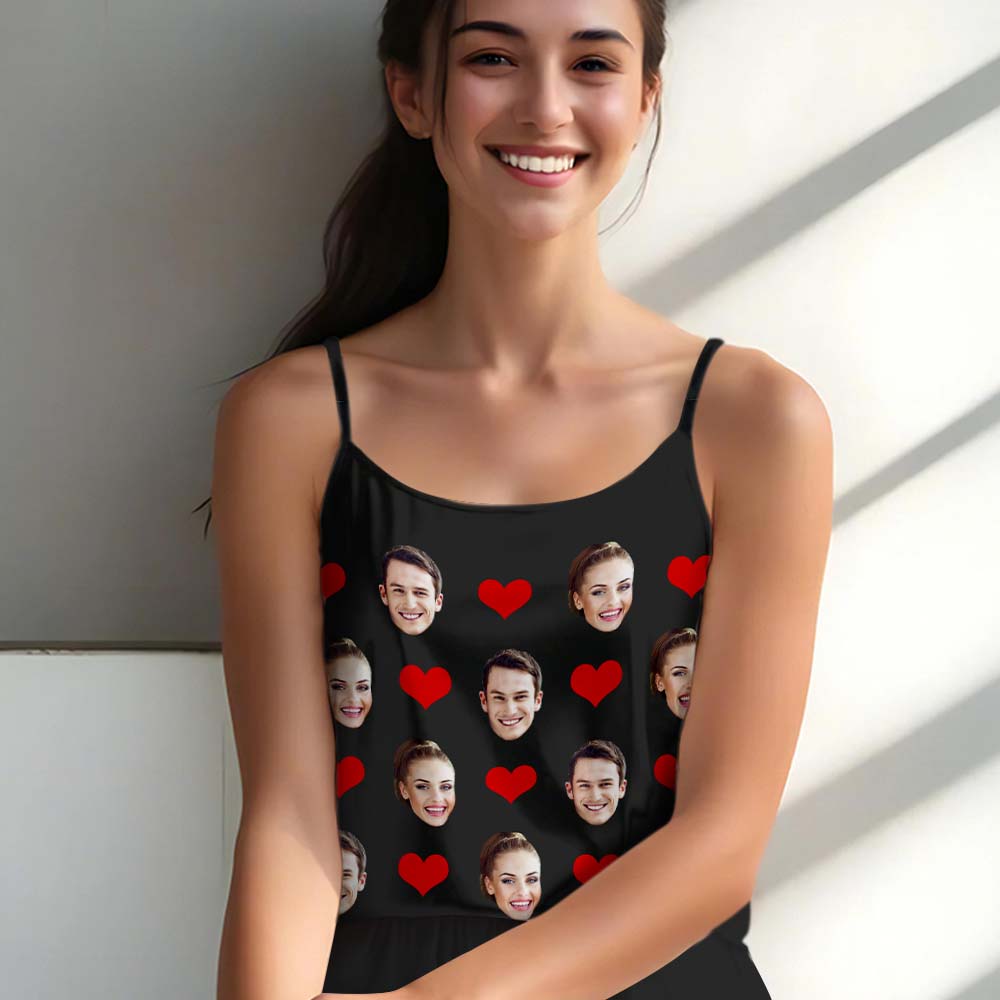 Custom Pajamas with Face Sleepwear Gifts for Girlfriend Up to 2 Faces - 5 Colors - Giftlab