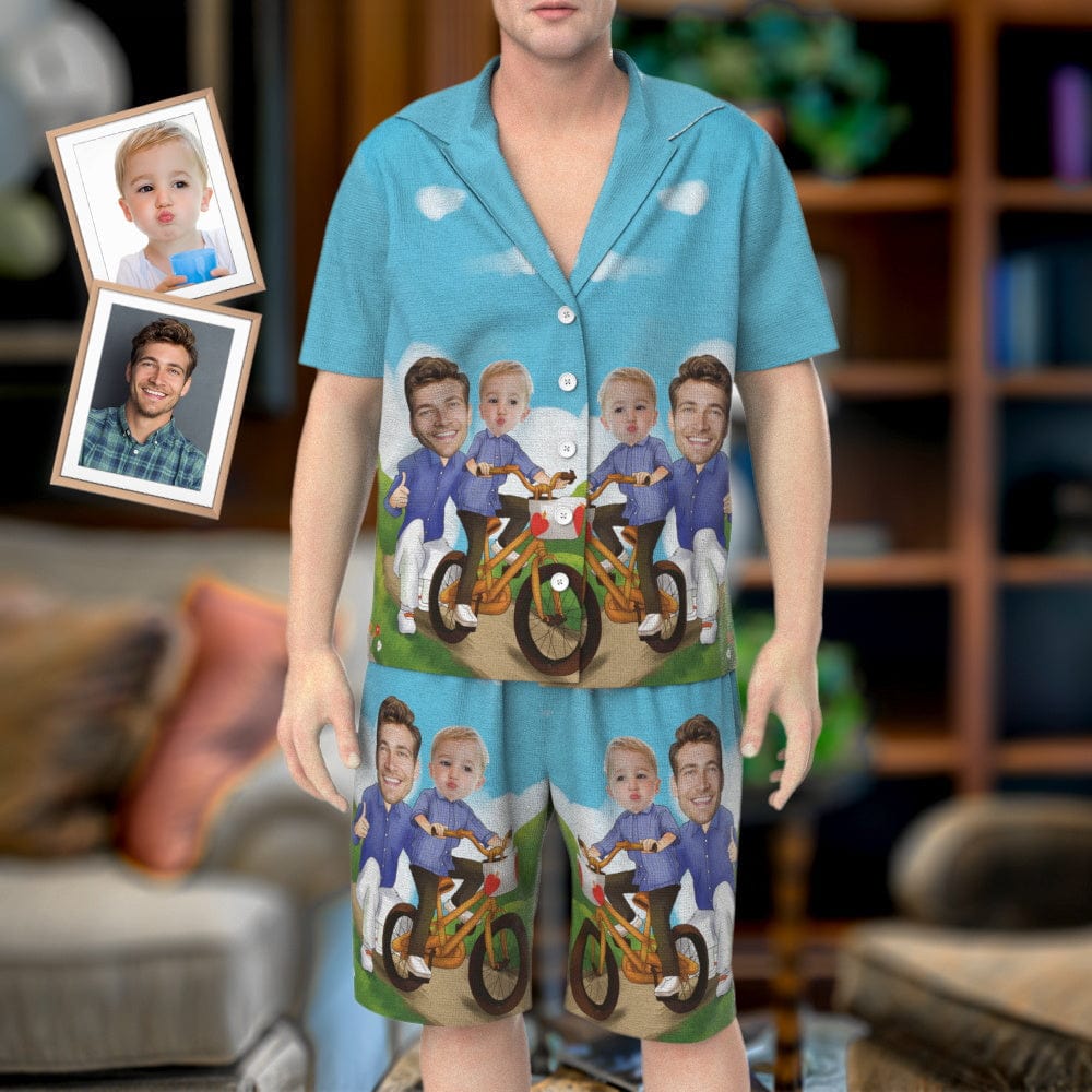 Custom Photo Pajamas Personalized Dad and Son Outing Pajamas Father's Day Gift - Giftlab