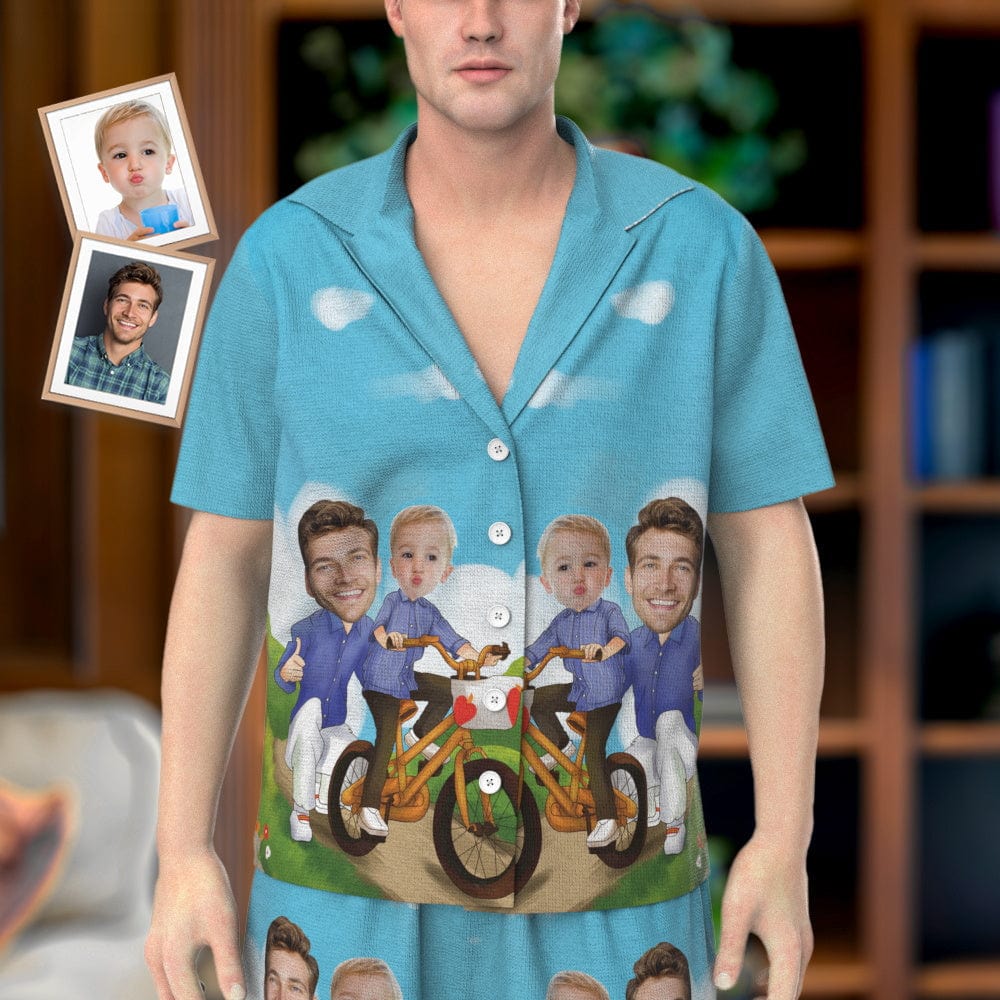 Custom Photo Pajamas Personalized Dad and Son Outing Pajamas Father's Day Gift - Giftlab