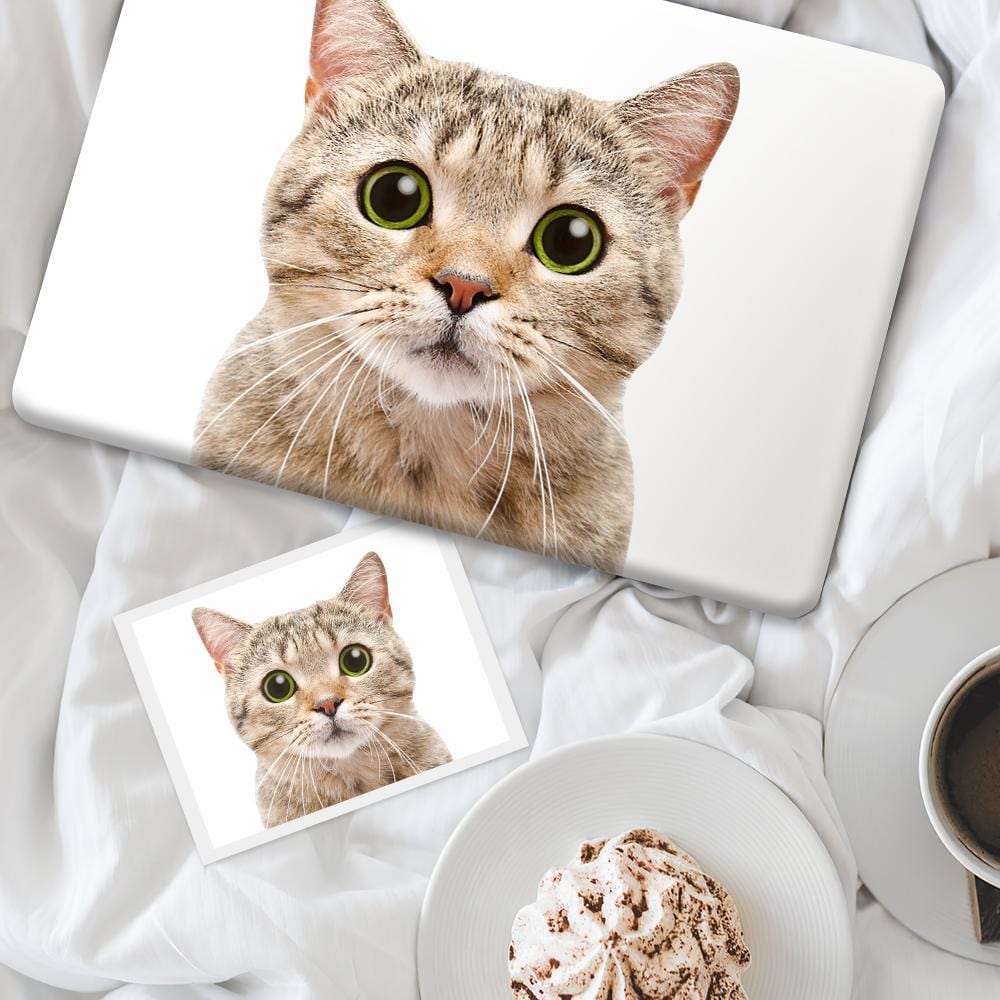 Custom Laptop Skin Pet Photo Macbook Sticker Gifts for Cat Lovers - Giftlab