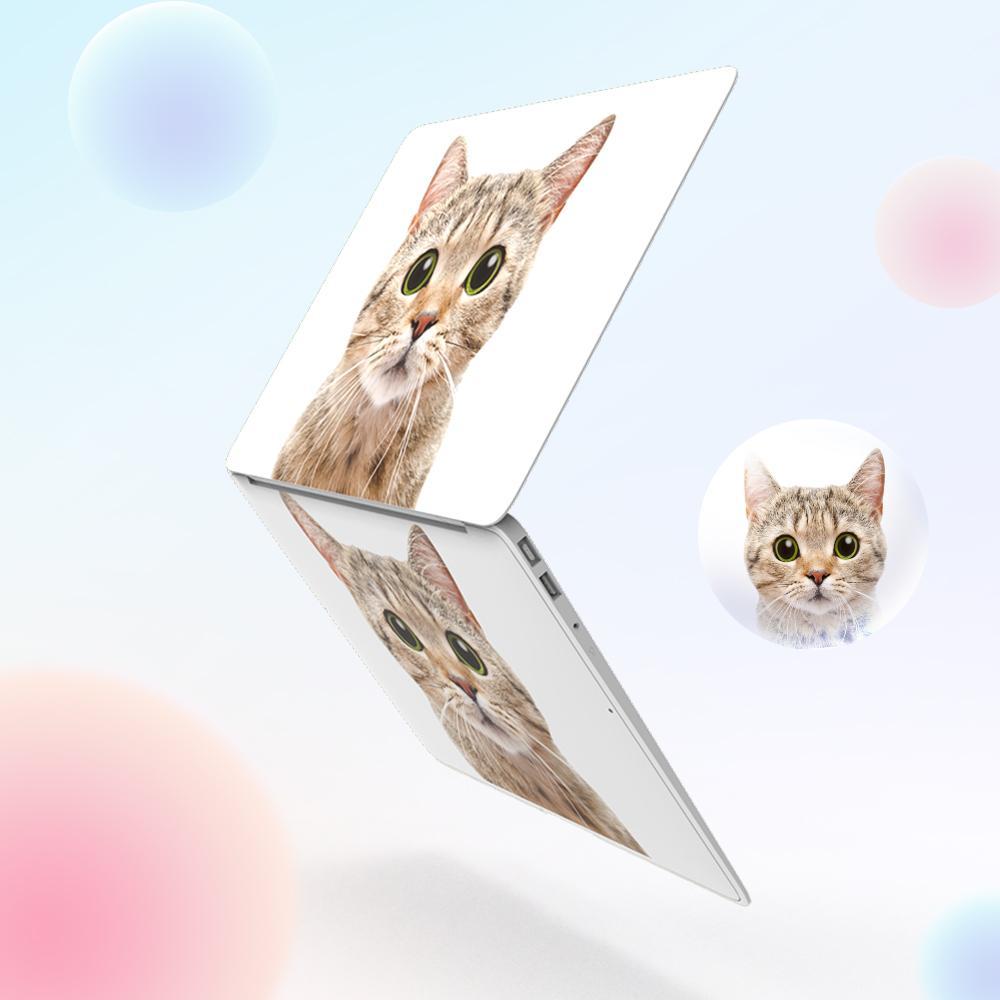 Custom Laptop Skin Pet Photo Macbook Sticker Gifts for Cat Lovers - Giftlab