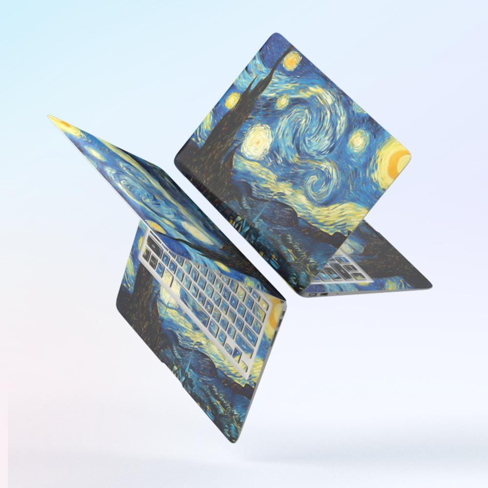 Custom Photo Laptop Skin Marble Wood Grain Sticker Gifts for Her - Giftlab