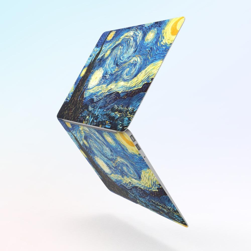 Custom Photo Laptop Skin Marble Wood Grain Sticker Gifts for Her - Giftlab