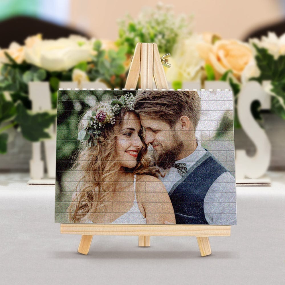 Wedding Gifts Personalized Building Brick Photo Block Square Shape - Giftlab