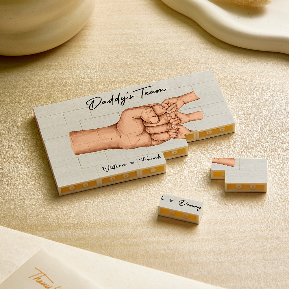 Personalized Building Brick Daddy's Team Puzzle Building Brick Blocks Gift for Father - Giftlab