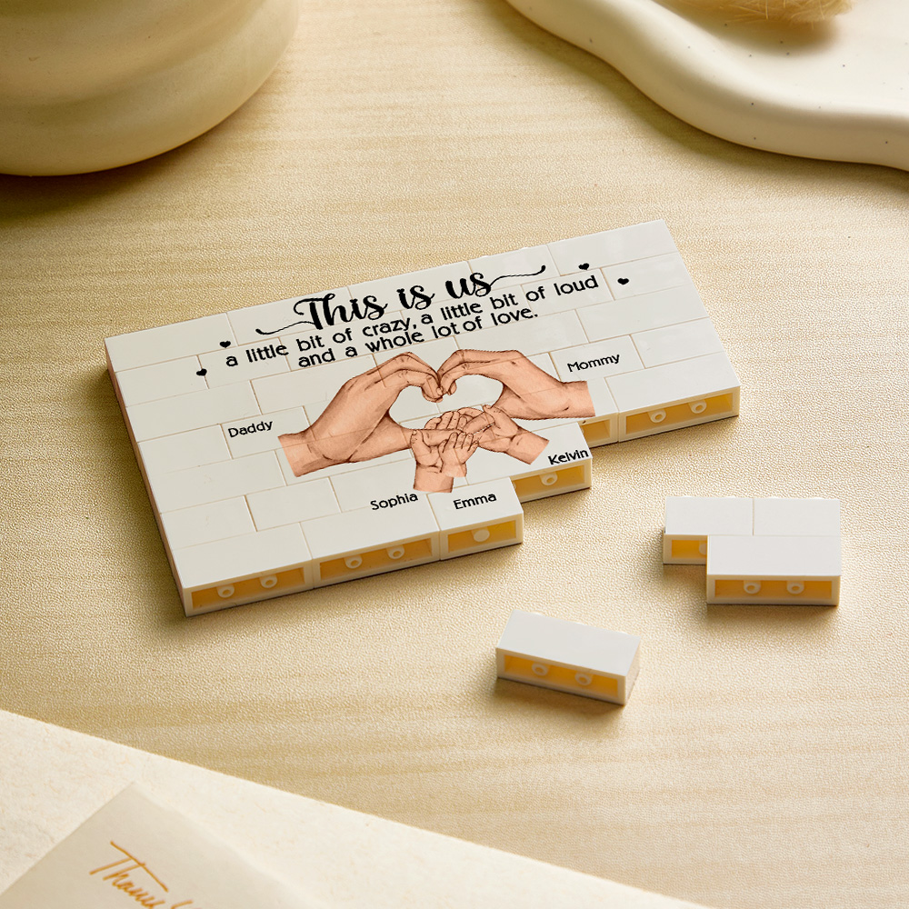 Personalized Building Brick Family Puzzle Building Brick Blocks Gift for Mother - Giftlab