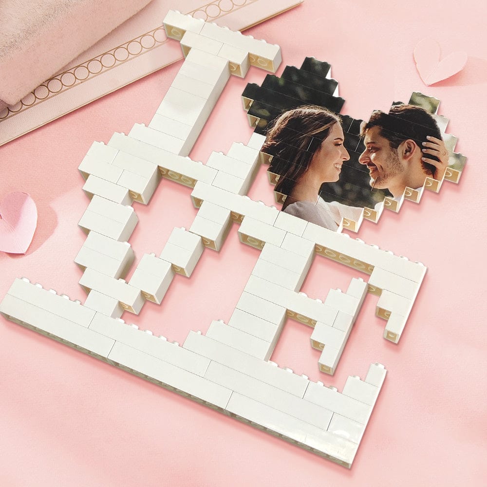 Custom Building Brick Photo Block Personalised Love Brick Puzzles Gifts for Lovers - Giftlab