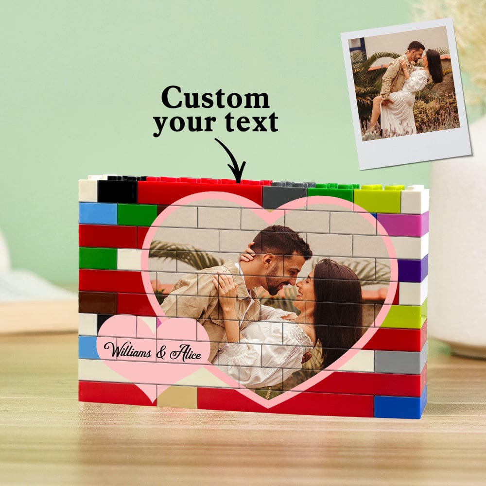 Personalised Colors Building Brick Puzzles Custom Photo Block Anniversary Gifts for Lovers - Giftlab