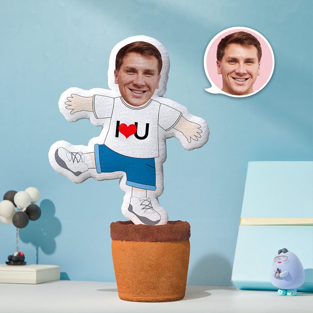 Custom Photo Face Doll Creative Funny Twisting I Love U Man Couple Dancing Toys - Giftlab