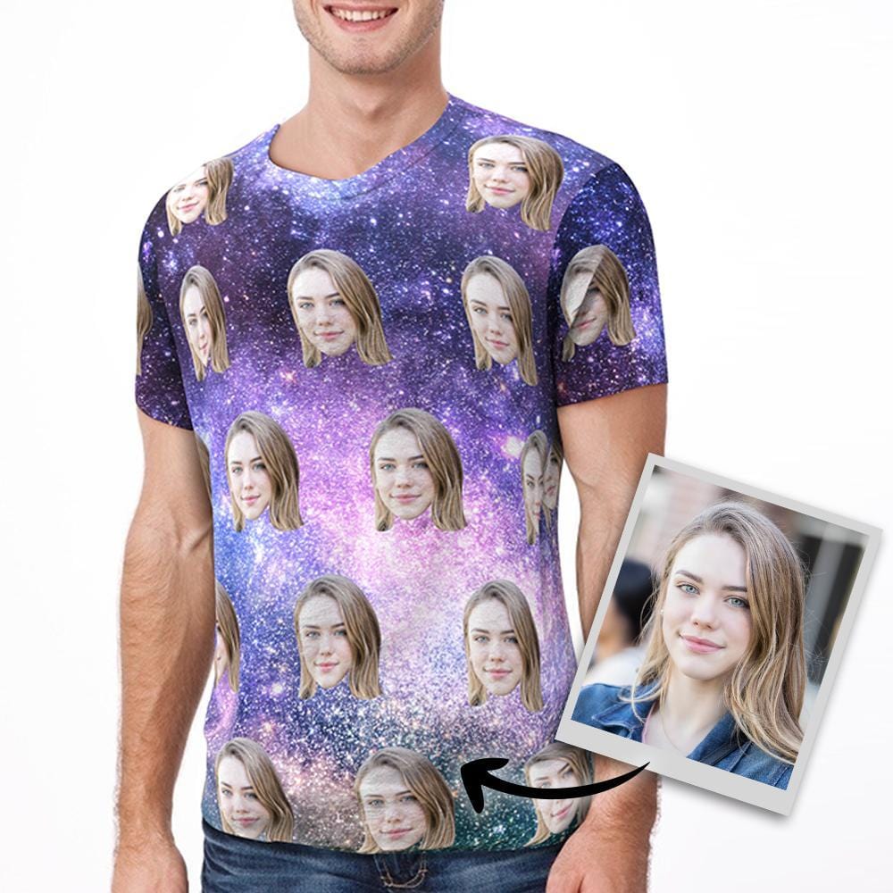 Face T-Shirt Long-distance Relationship Gift - Galaxy - Giftlab