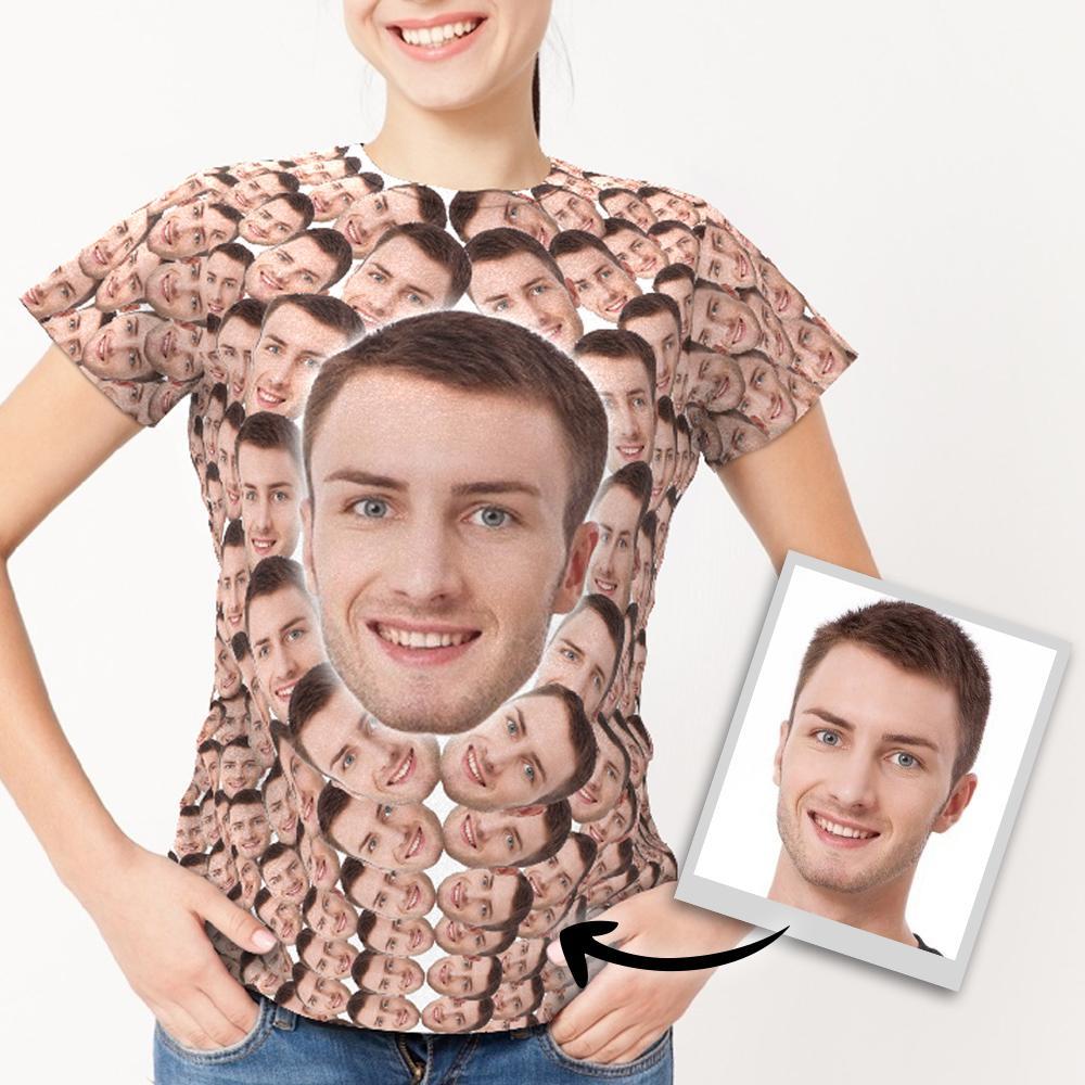 Face T Shirt Women Custom All Over Print T Shirt Husband Face Custom T Shirt Birthday Gift - Giftlab