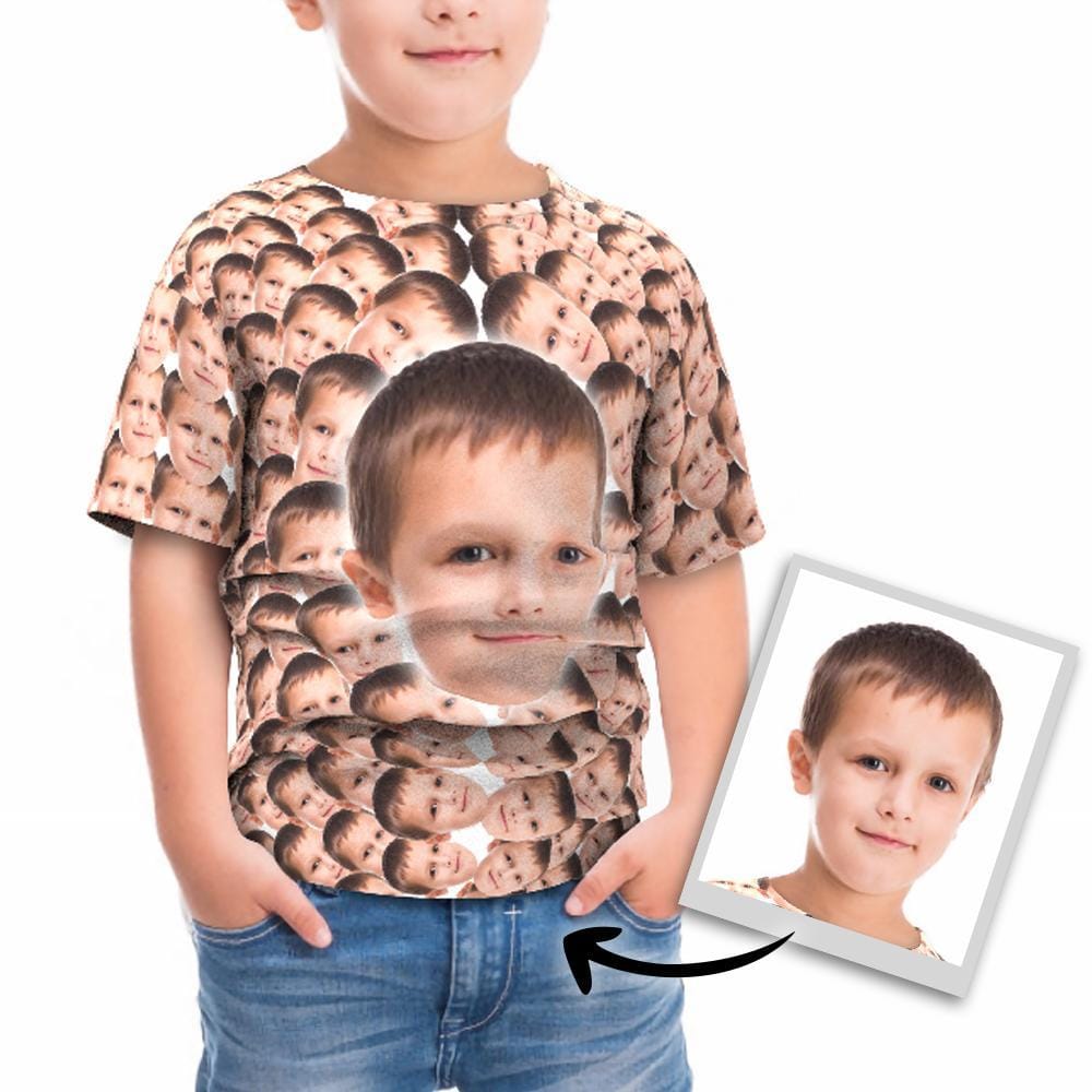 Face T Shirt Personalized T-shirt Gift For Kids Dad & Son Matching Shirts - Giftlab