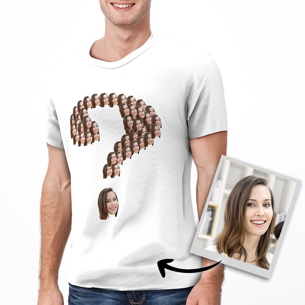Custom Face Shirt Photo T-shirt Gift For Dad - Question Mark - Giftlab