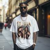 Custom Photo Vintage Tee Personalized Name T-shirt For Men