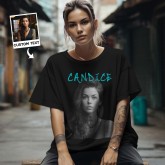 Custom Photo Vintage T-shirt Personalized Fashion Portrait Rap Tee with Name