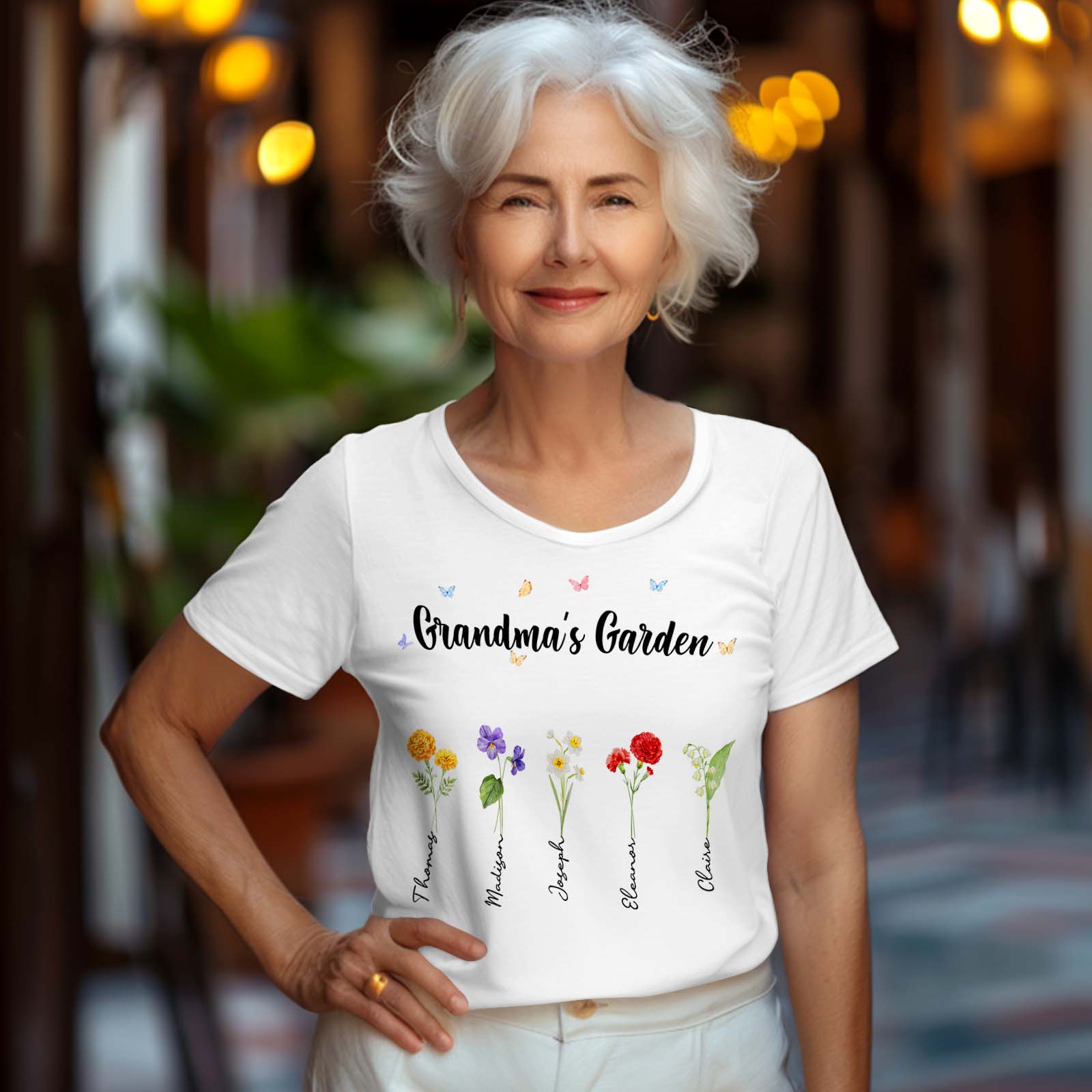 Custom Grandma's Garden T-Shirts Personalized Birth Flower Mother's Day Shirts Mother's Day Gift - Giftlab