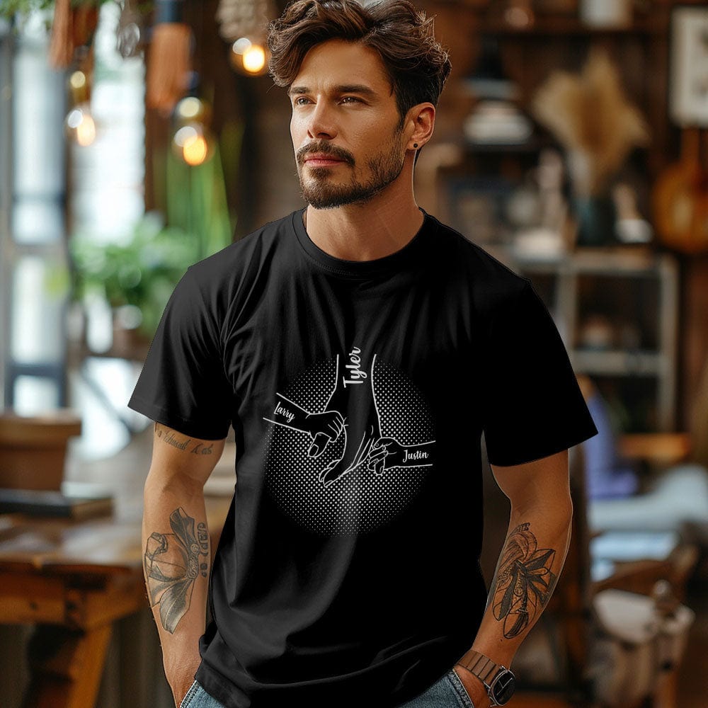 Personalized Hand in Hand T-Shirt I Will Always Protect You Family Custom Unisex T-Shirt Father's Day Gifts for Dad - Giftlab