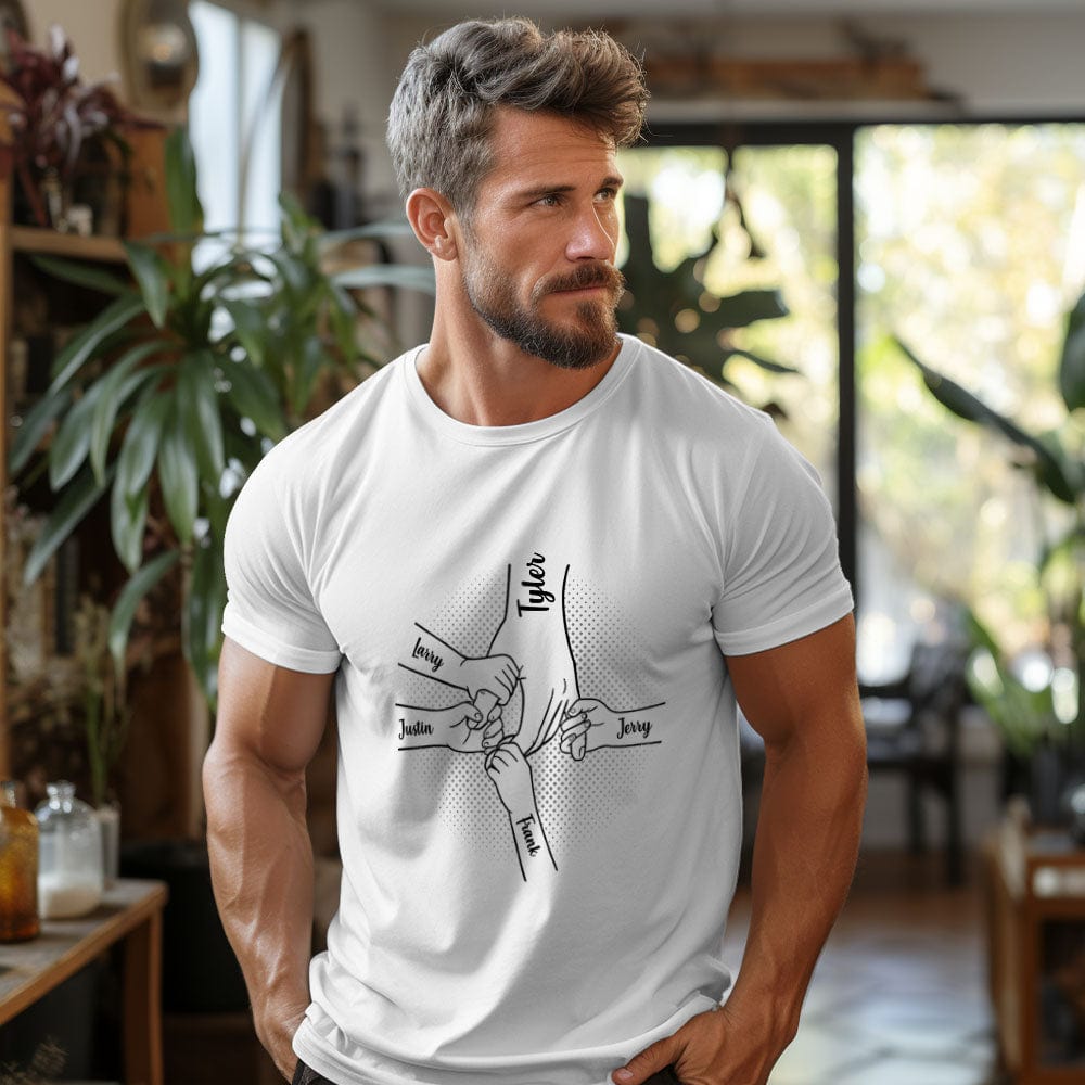 Personalized Hand in Hand T-Shirt I Will Always Protect You Family Custom Unisex T-Shirt Father's Day Gifts for Dad - Giftlab