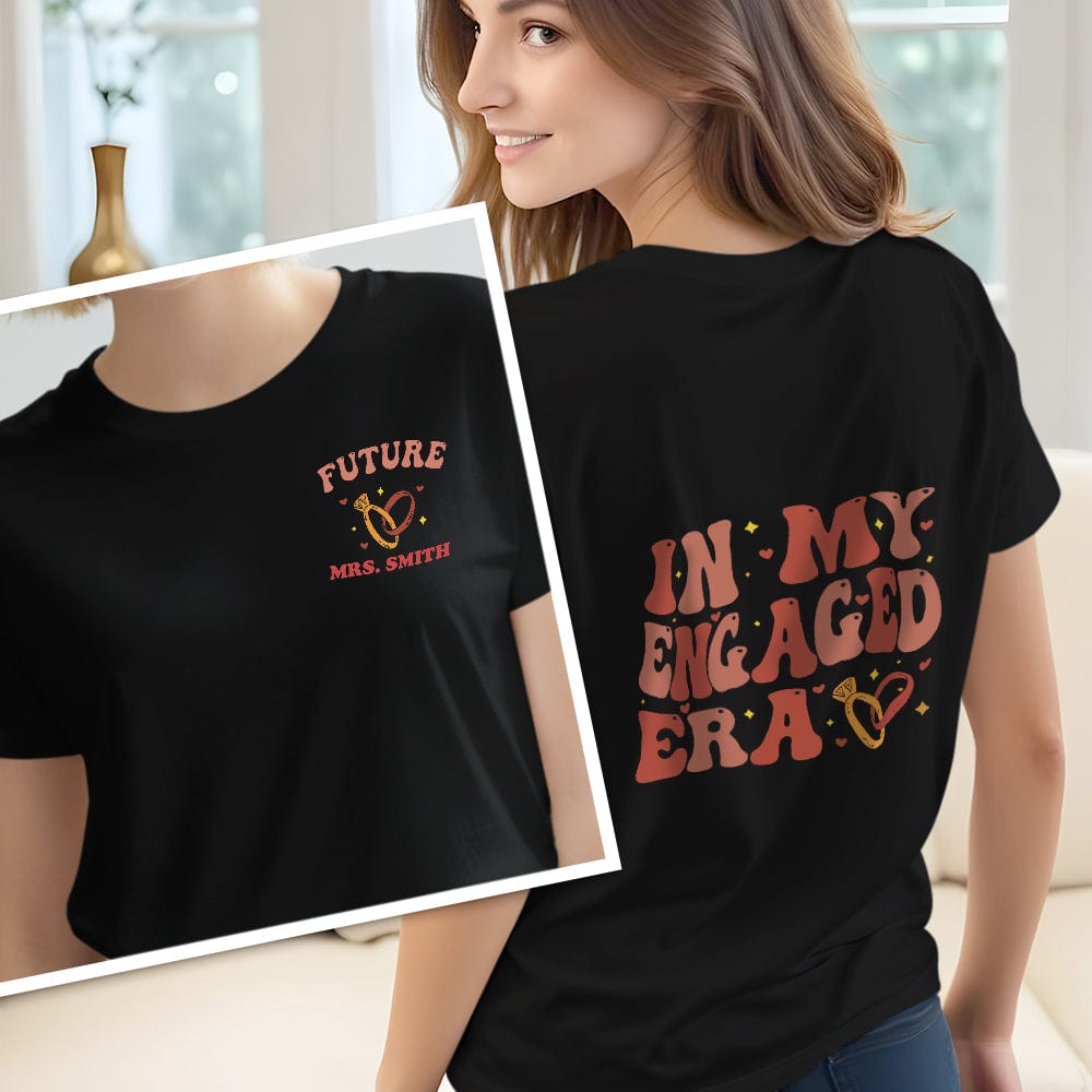 Personalized In My Engaged Era Bachelorette T Shirt with Name Wedding Bridal Shower Engagement Gift for Her - Giftlab