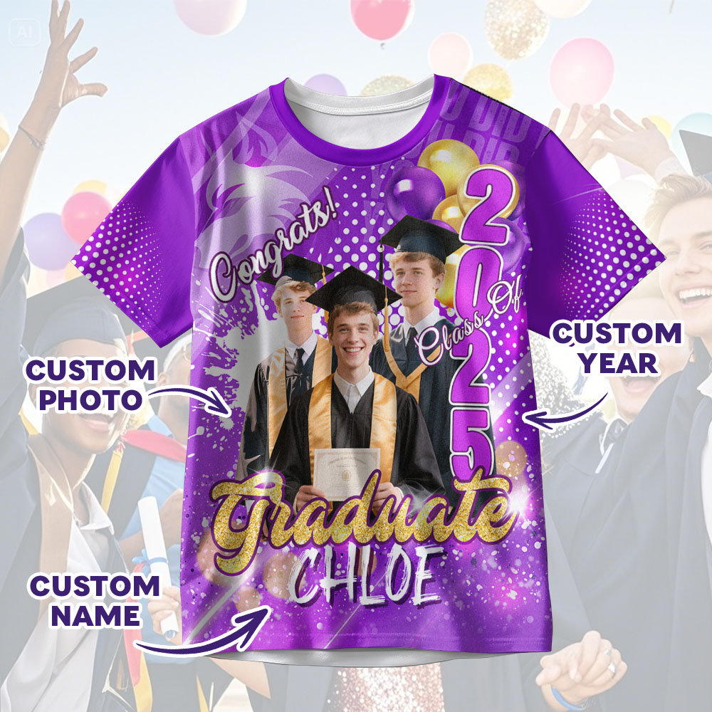 Custom Photo T-shirt Design Your Own Shirt Graduation Gifts for Her