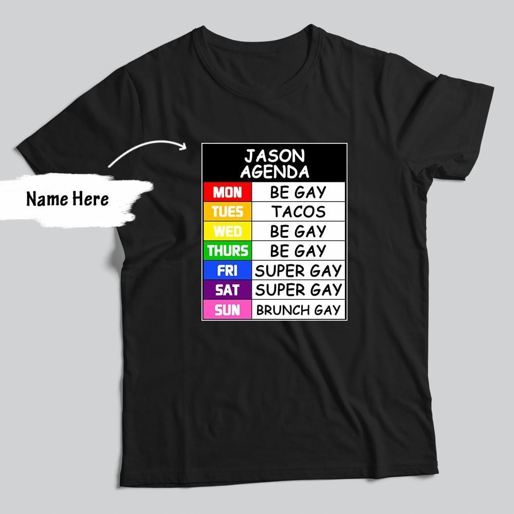 Custom Gay Agenda T-shirt Gifts For Gay Men - Giftlab