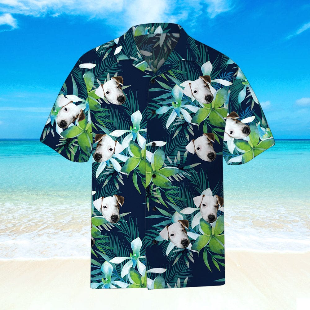 Personalized Hawaiian Shirt with Face Custom Dog Face Shirts Tropical Leaves Gifts for Dog Lovers - Giftlab
