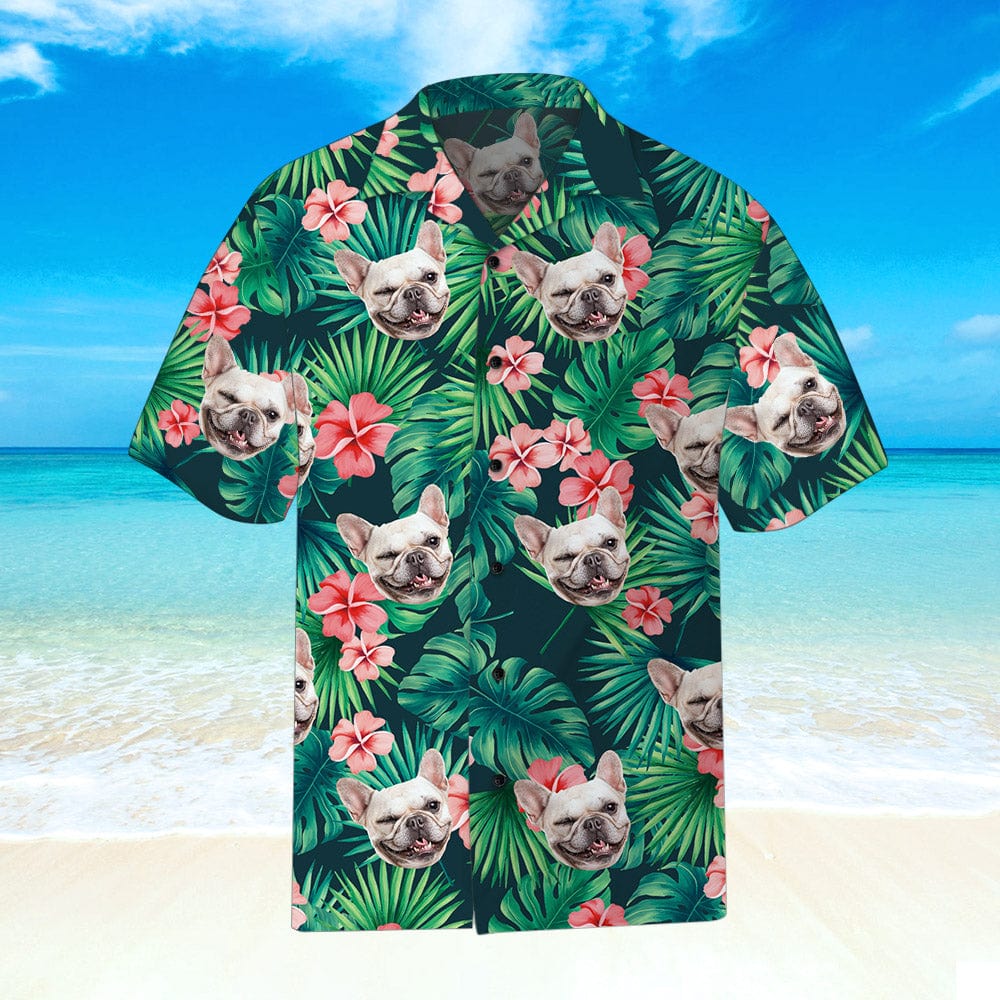 Face Hawaiian Shirt Men's All Over Print Hawaiian Shirt Leaves & Flowers Gifts for Men - Giftlab
