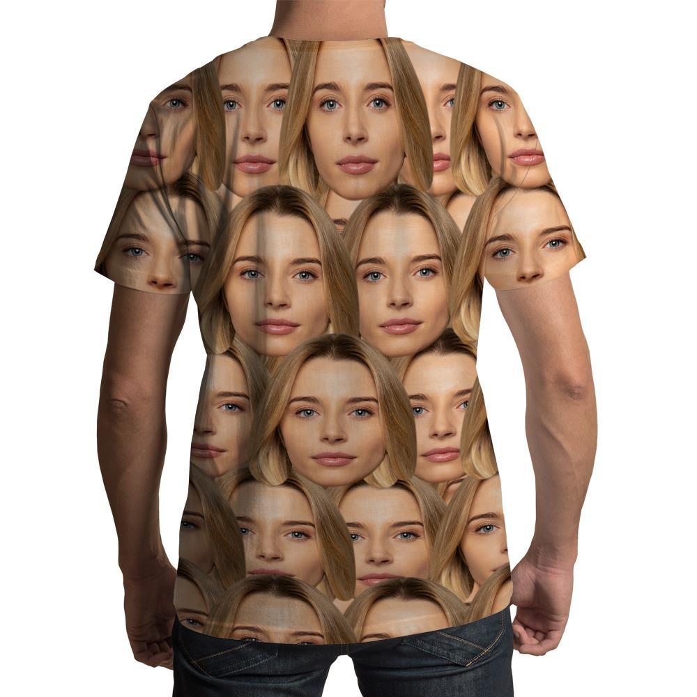 Face T Shirt Custom All Over Print T Shirt Girlfriend Face Men Custom Face Shirt Funny Birthday Gift - Giftlab