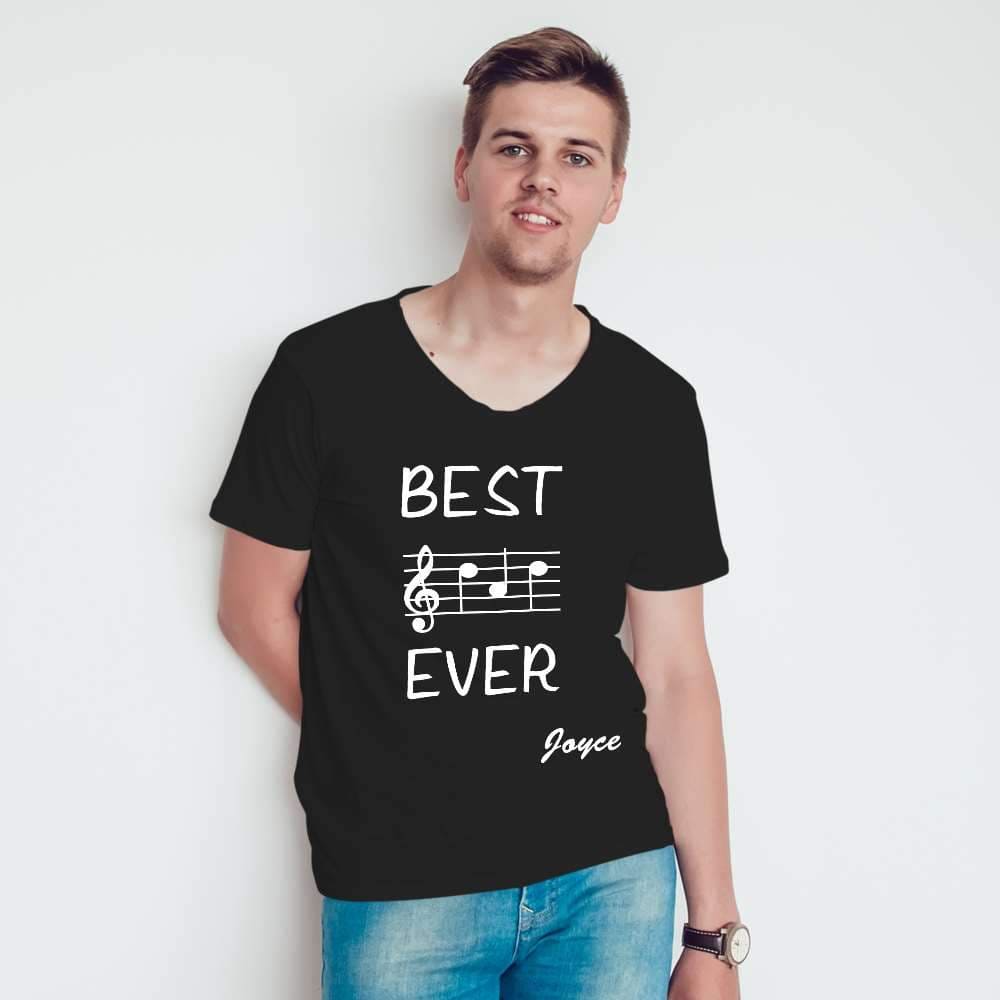 Father's Day Gift For Music Lover Personalized T-shirt - "Best Dad Ever" - Giftlab